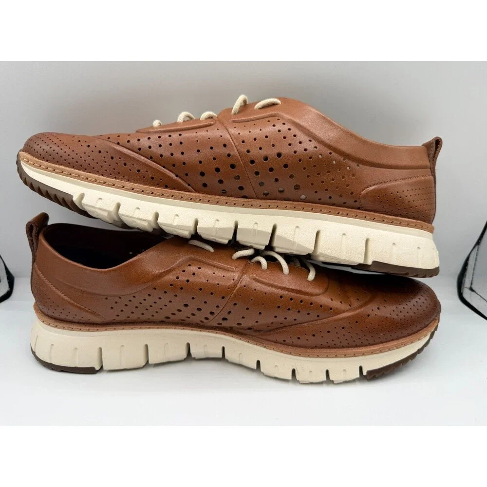 Cole Haan Men's ØriginalGrand Wingtip Oxford Sneaker Brown Leather Size 13M